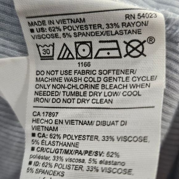 NWT Old Navy Ice Blue Ribbed Long Sleeve Turtleneck Go Dry Activewear Top 3X - Picture 3 of 3